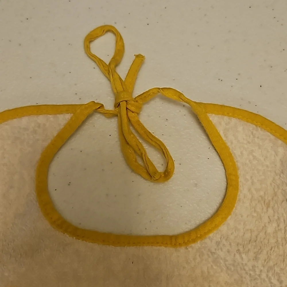 VINTAGE CARTERS BABY BIB YELLOW ORANGE WHITE